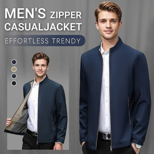 👑 Costume aziendale essenziale 👑  Giacca Casual Zipper Collare in piedi degli uomini + Cassa della carta di credito