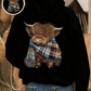 💖SALDI DI NATALE 50% DI SCONTO!!🎁Simpatica felpa con cappuccio foderata in pile Highland Cow🦬2