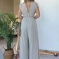 2024 NEW DEEP V HI LO HEM JUMPSUIT WITH POCKETS