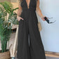 2024 NEW DEEP V HI LO HEM JUMPSUIT WITH POCKETS