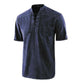 T-shirt da uomo a maniche corte in lino con scollo a V vintage gotico