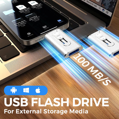 Chiavetta USB 4 in 1 per Smartphone e PC 💾📱 | Trasferimento Rapido Foto e Video, Libera Spazio Subito ⚡ | Compatibile iOS e Android | 16GB, 32GB, 64GB