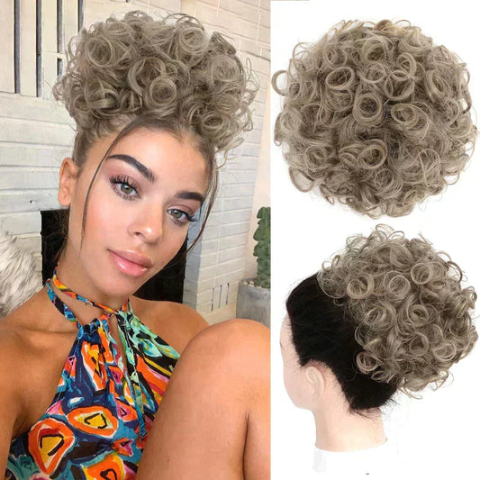 Chignon Riccio Corto con Elastico a Coulisse