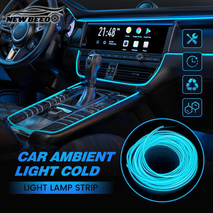 ✨ Striscia LED Luminosa per Interni Auto – Luce Ambientale Flessibile con Presa USB 🚗