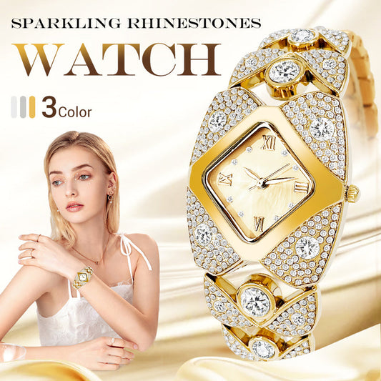 💎 Orologio al quarzo retrò con pietre scintillanti⌚