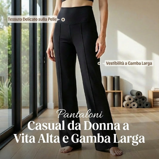 💗50% DI SCONTO💕Pantaloni Casual da Donna a Vita Alta e Gamba Larga