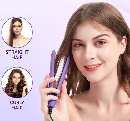 💥Limited time 49% off🔥⚡2-in-1 Mini Curling Wand & Flat Iron Hair Straightener