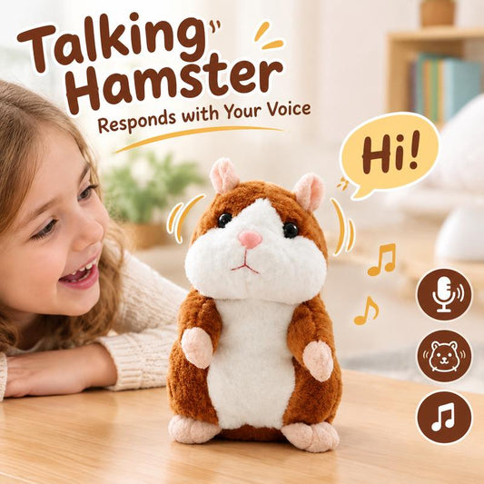 🐹 Criceto Parlante Interattivo di Peluche 15cm 🎙️ | Ripete la Tua Voce e Scuote la Testa ✨ | Morbido Giocattolo Parlante per Bambini 👶 | Idea Regalo Perfetta 🎁
