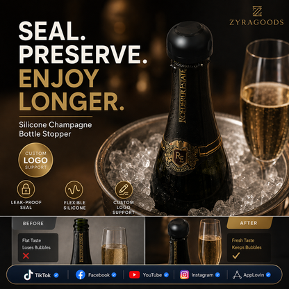 🍷🥂 Tappo in Silicone per Bottiglie di Vino e Champagne