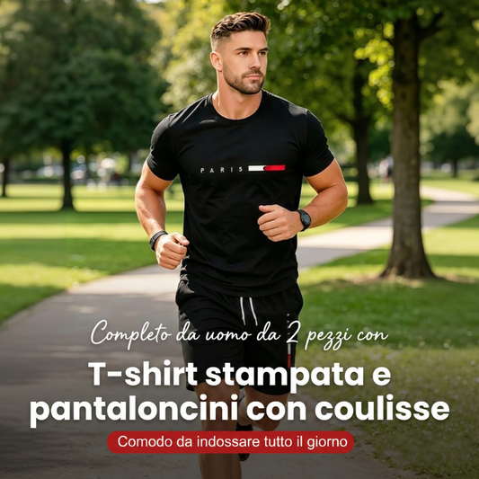 👕 SCONTO DEL 50% PER UN PERIODO LIMITATO! ✨ Completo da uomo a due pezzi con stampa