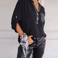 Women's Sequin Patchwork V-neck Shirt