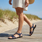 👡 50% DI SCONTO! 🌼 Sandali Piatti da Donna – Punta Tonda, Traspiranti & Decoro Floreale – Cinturino alla Caviglia Regolabile – Ideali per Spiaggia, Passeggiate o Uso Quotidiano ✨