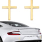 🚗✝️ 3D stereo croce adesivo in metallo