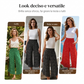 🔥 Oggi SCONTO DEL 50%! Pantaloni da donna a vita alta, dalla linea morbida e a gamba larga: snellenti, comodi e chic