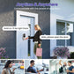 Telecamera video wireless con riconoscimento facciale AI, Wi‑Fi a 2,4 GHz, audio bidirezionale, batteria ricaricabile, visione notturna, notifiche in tempo reale, rilevamento del movimento, impermeabile secondo lo standard IP65