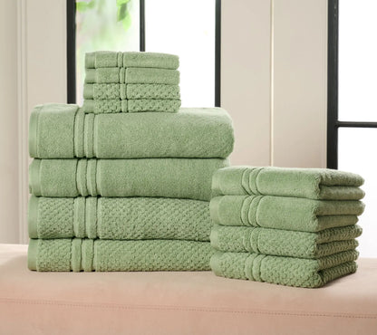 Set Asciugamani 3 Pezzi Home Reflections 100% Cotone – Trama e Tinta Unita