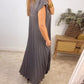 Pleated Simple Solid Color Dress