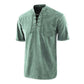 T-shirt da uomo a maniche corte in lino con scollo a V vintage gotico