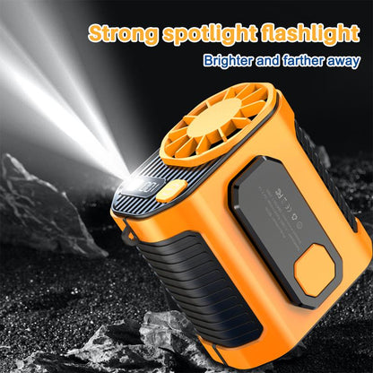 Ventilatore portatile con clip da cintura, 5000 mAh, può essere agganciato sotto una camicia per l'utilizzo, ventilatore portatile con clip di raffreddamento in stile cintura.