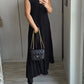 Pleated Simple Solid Color Dress