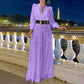 New Fashion V-neck Long Sleeve Shirt with Elegant Waist Slimming and Wide-leg Sequins