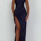 👗🌸 2025 Nuovo design senso temperamento sexy spalla slash split abito in raso, perfetta combinazione di eleganza e sensualità!