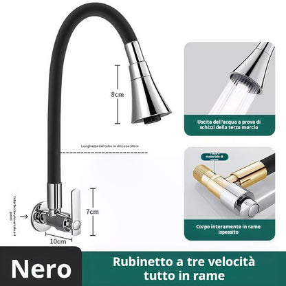 Grifo da cucina estraibile in acciaio inox 304