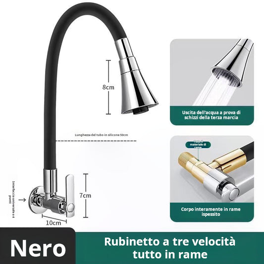 Grifo da cucina estraibile in acciaio inox 304