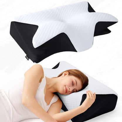 Cuscino per il collo in memory foam 1pz, Cuscino per il collo con design traspirante, Cuscino per il collo comodo e di sostegno, Cuscino da letto per chi dorme sul fianco e sulla schiena