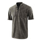 T-shirt da uomo a maniche corte in lino con scollo a V vintage gotico