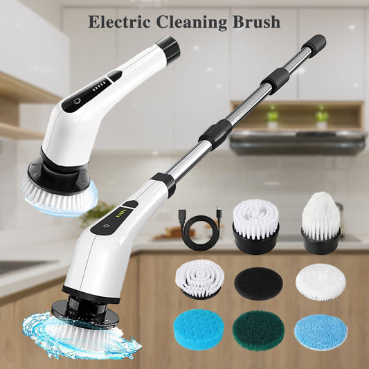 🧹🧽Spazzola Elettrica Rotante 7 in 1 – 300 giri/min | Impermeabile IPX5 | Batteria 2500mAh | Pulizia Profonda per Bagno, Cucina & Casa ⚡✅
