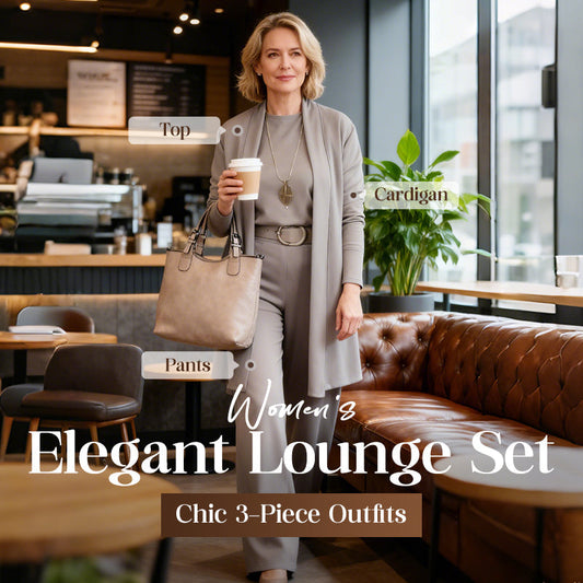 💥Offerta speciale: 50% di sconto-Elegante cardigan lungo, top e pantaloni, set di 3 pezzi