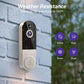 Telecamera video wireless con riconoscimento facciale AI, Wi‑Fi a 2,4 GHz, audio bidirezionale, batteria ricaricabile, visione notturna, notifiche in tempo reale, rilevamento del movimento, impermeabile secondo lo standard IP65