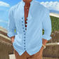 👕 Sconto del 50%! 🌊 Camicia casual da uomo con colletto alto e maniche lunghe