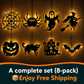 🎃 Decorazioni Halloween LED a Silhouette da Parete a Batteria – Impermeabili, Adesive, Fantasmi/Zucche/Pipistrelli & Altro 🕷️✨