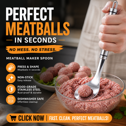 🥳Cucchiaio per polpette! Antiaderente, raccoglie e scola – regalo perfetto. Cottura senza sporcare – acquistalo subito! ✅
