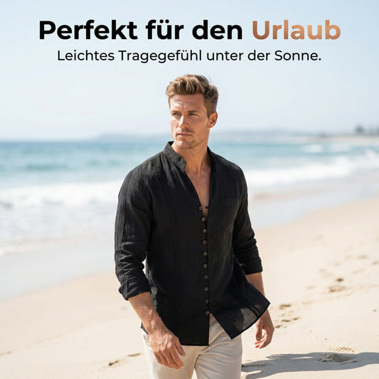 👕 Sconto del 50%! 🌊 Camicia casual da uomo con colletto alto e maniche lunghe