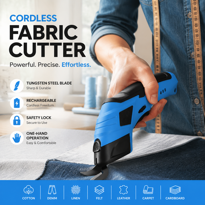 ✂️ Forbici Elettriche Ricaricabili Portatili | Taglio Motorizzato di Cartone, Pelle e Feltro 📦 | Un Solo Pulsante, Batteria 1300 mAh 🔋 | 2 Colori e Kit da Cucito 🧵
