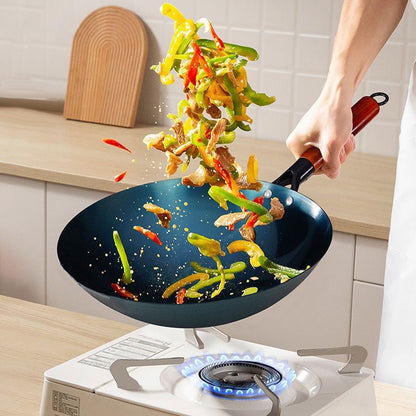 Regalo Pratico - Wok Antiaderente in Ferro per Uso Domestico per Saltare e Friggere