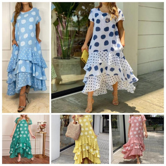 🔥Hot New 50%OFF🎉Polka Dot Printed Swing Long Dress