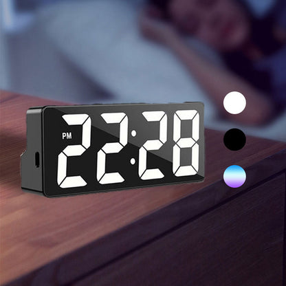 Sveglia elettronica a LED senza batteria, orologio a specchio moderno e semplice, orologio da scrivania per casa e ufficio