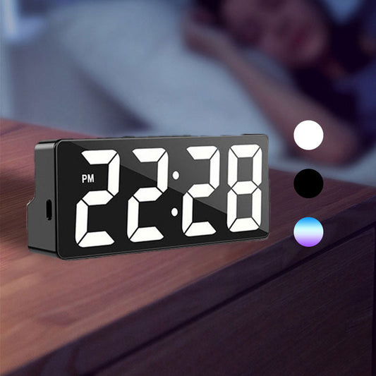 Sveglia elettronica a LED senza batteria, orologio a specchio moderno e semplice, orologio da scrivania per casa e ufficio