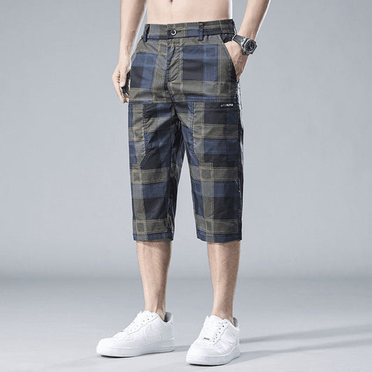 🔥50% OFF🔥 Men's Casual Plaid Straight Leg 3/4 Shorts