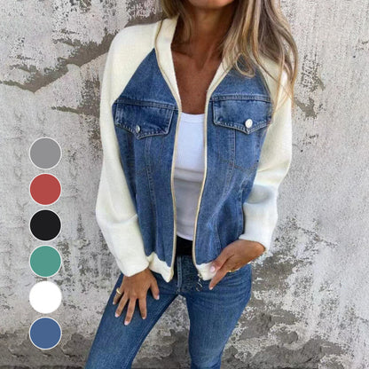 Women's Creative Denim Splicing Jacket