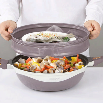 Multifunctional Non-Stick Frying Pan with Lid