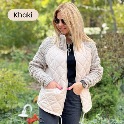 Women's Knit Patchwork Puffy Jacket