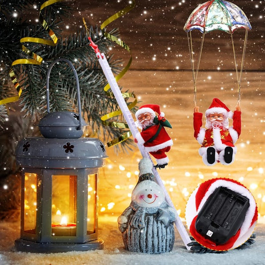 🎅🏻🎄 Giocattoli musicali elettrici con Babbo Natale che si arrampica sul camino