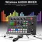 F998 Live Sound Card Audio Mixer, Interfaccia Audio Podcast con Effetti Mixer DJ, Voice Changer con Effetti Sonori per Karaoke Live Streaming Record Gaming