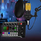 F998 Live Sound Card Audio Mixer, Interfaccia Audio Podcast con Effetti Mixer DJ, Voice Changer con Effetti Sonori per Karaoke Live Streaming Record Gaming