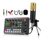 F998 Live Sound Card Audio Mixer, Interfaccia Audio Podcast con Effetti Mixer DJ, Voice Changer con Effetti Sonori per Karaoke Live Streaming Record Gaming